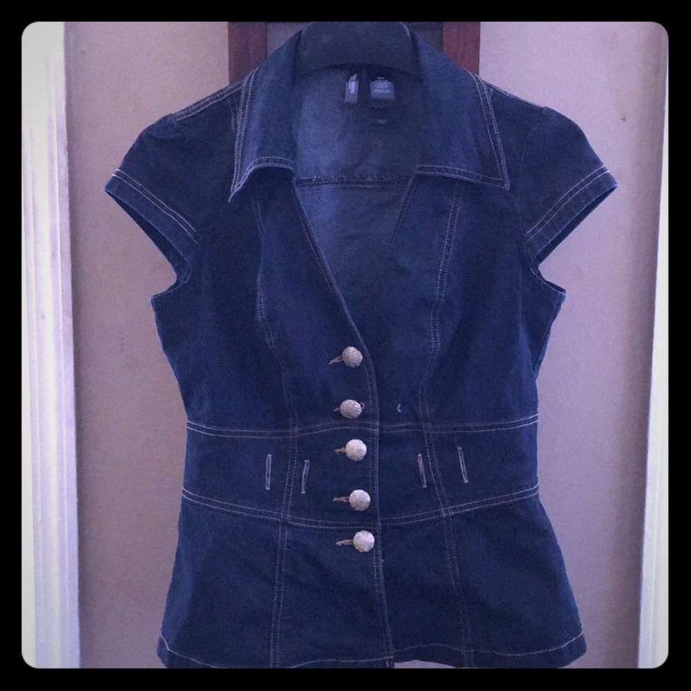 WOMENS BISOU BISOU SLEEVELESS DENIM VEST SIZE 8-10